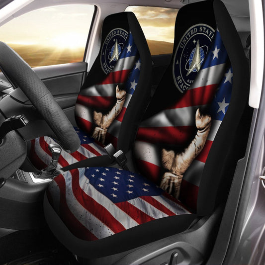US Space Force Car Seat Covers Custom American Flag Car Accessories Meaningful Fourth Of July Gift - Gearcarcover - 1