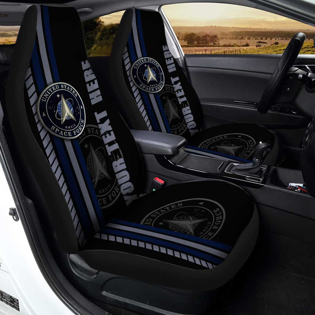 US Space Force Car Seat Covers Custom Name Car Interior Accessories - Gearcarcover - 2