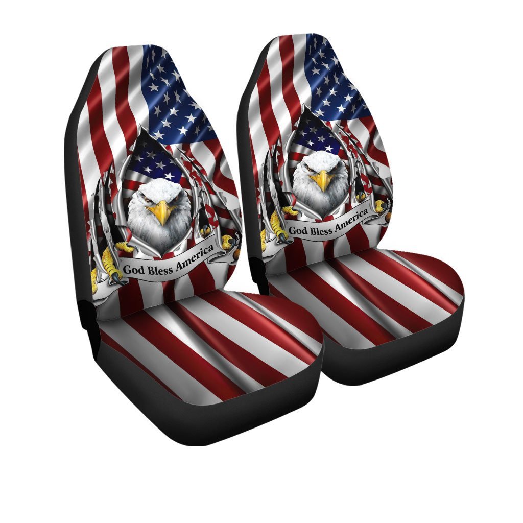 USA Flag Eagle Car Seat Covers Custom God Bless America Car Accessories - Gearcarcover - 3