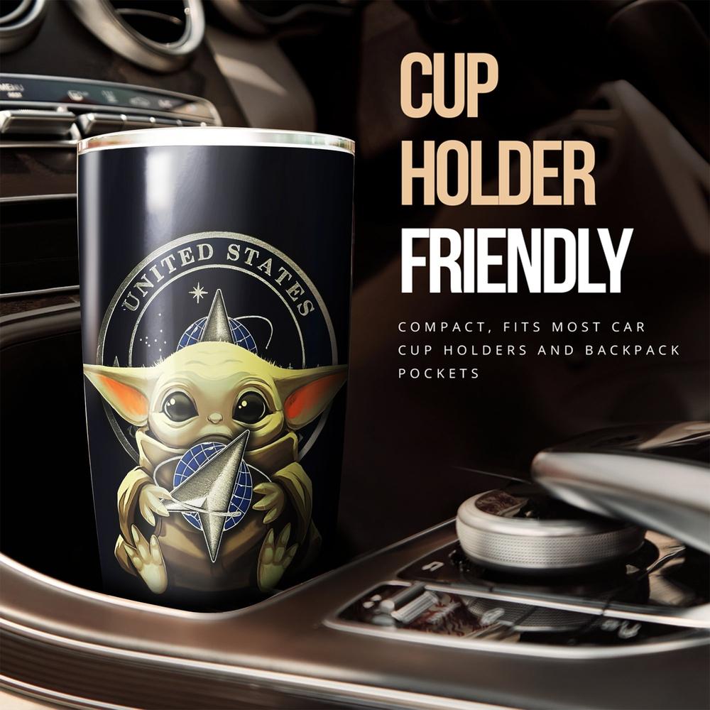 USSF Tumbler Cup Custom Baby Yoda U.S Space Force Stainless Steel - Gearcarcover - 2