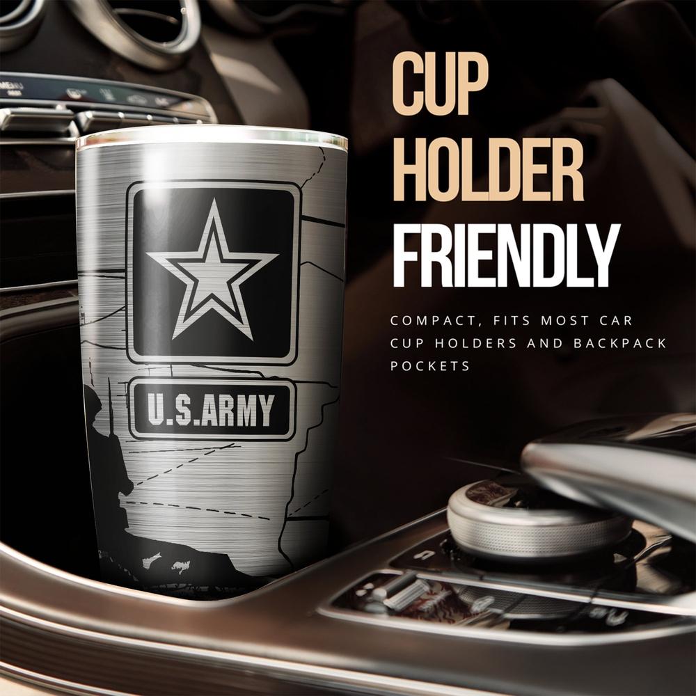 U.S Army Custom Military Tumbler Stainless Steel Vacuum Insulated 20oz - Gearcarcover - 2