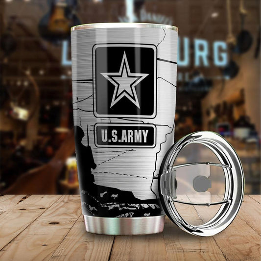 U.S Army Custom Military Tumbler Stainless Steel Vacuum Insulated 20oz - Gearcarcover - 1