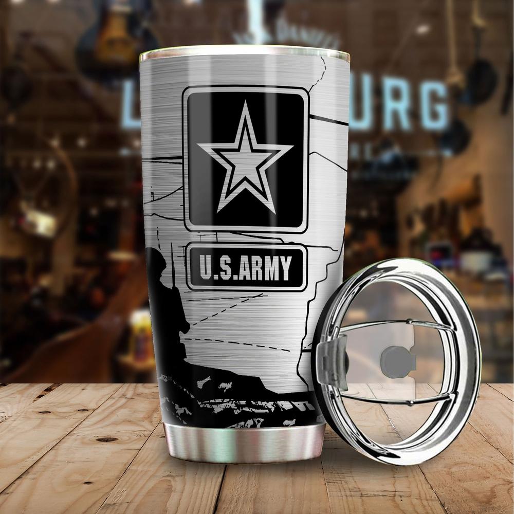 U.S Army Custom Military Tumbler Stainless Steel Vacuum Insulated 20oz - Gearcarcover - 1