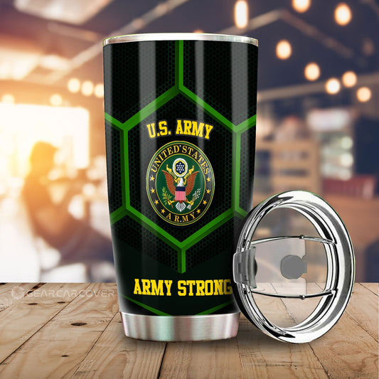 U.S Army Tumbler Cup Custom Army Strong US Military Car Accessories - Gearcarcover - 1