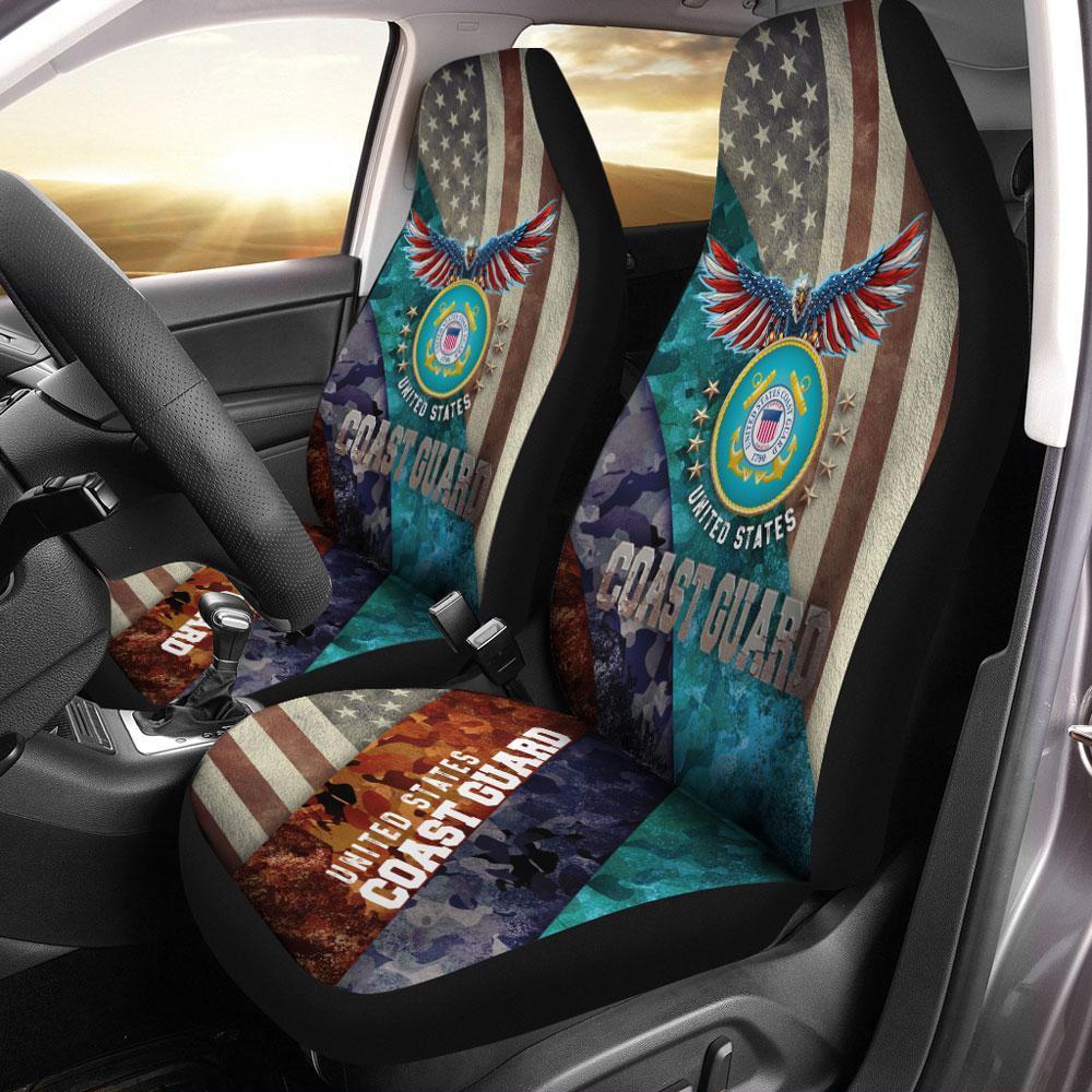 U.S Coast Guard Car Seat Covers Custom US Armed Forces Car Accessories - Gearcarcover - 1