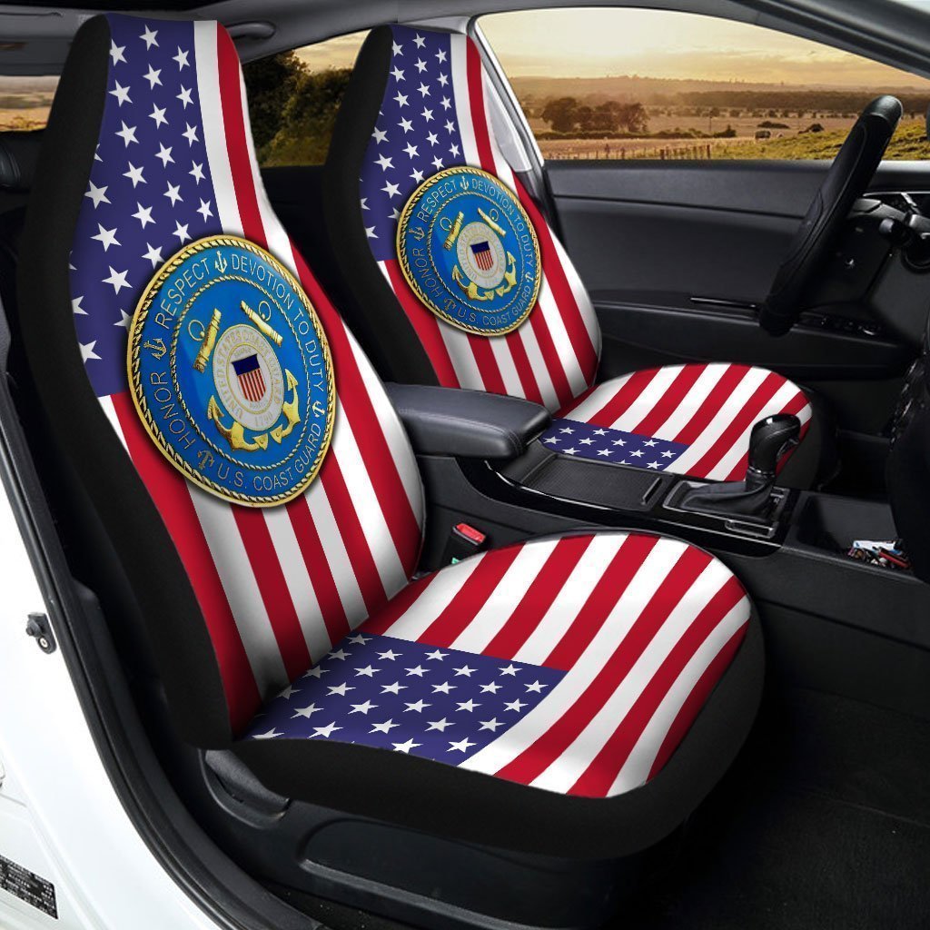 U.S Coast Guard Car Seat Covers Custom Us Flag Car Accessories - Gearcarcover - 2