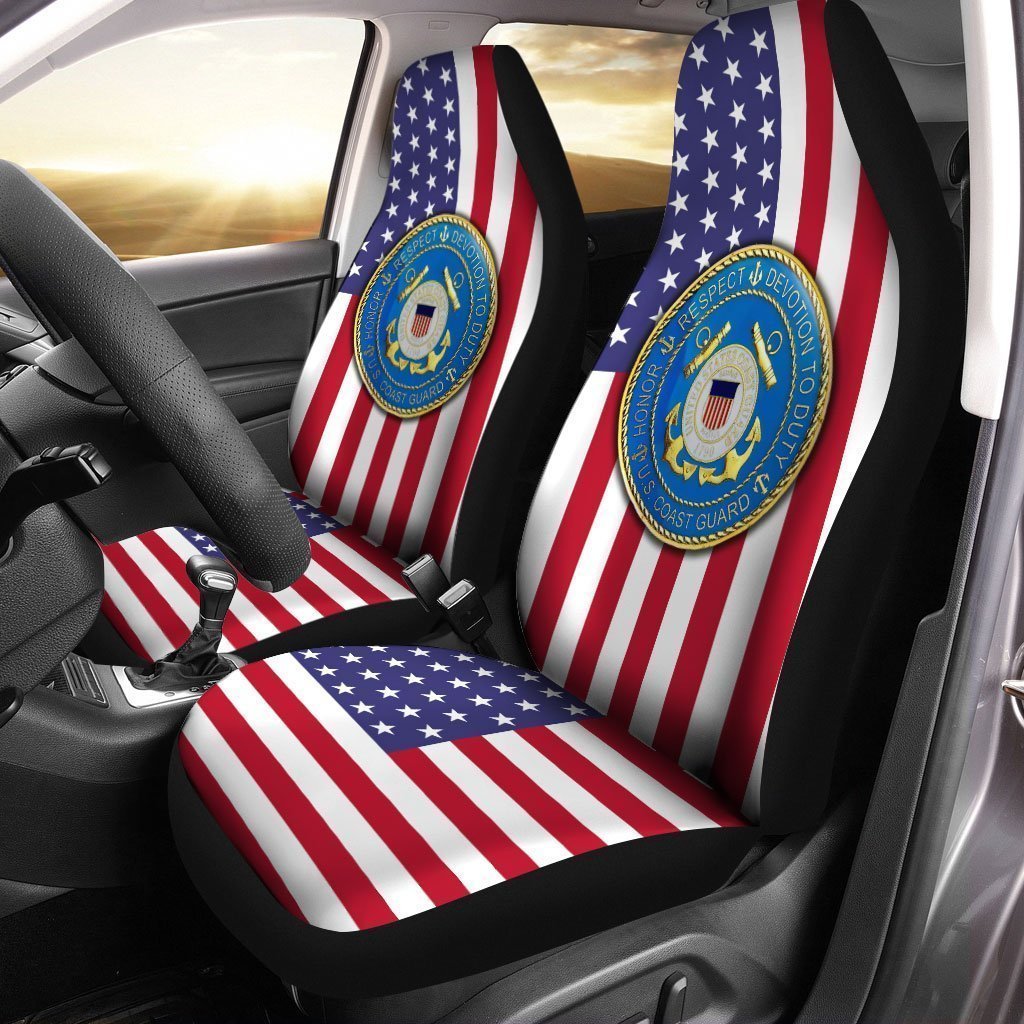 U.S Coast Guard Car Seat Covers Custom Us Flag Car Accessories - Gearcarcover - 1