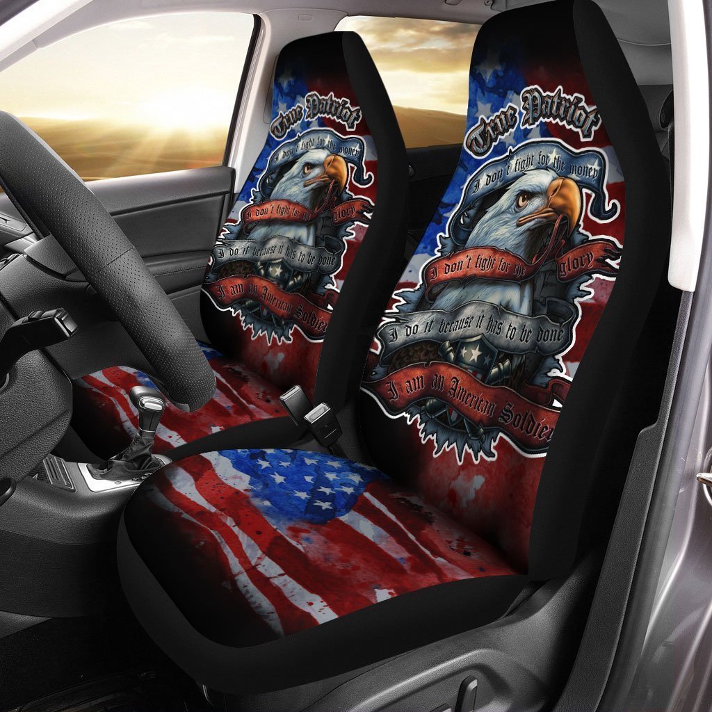 U.S Flag Bald Eagle Car Seat Covers Custom True Patriot Car Accessories - Gearcarcover - 2