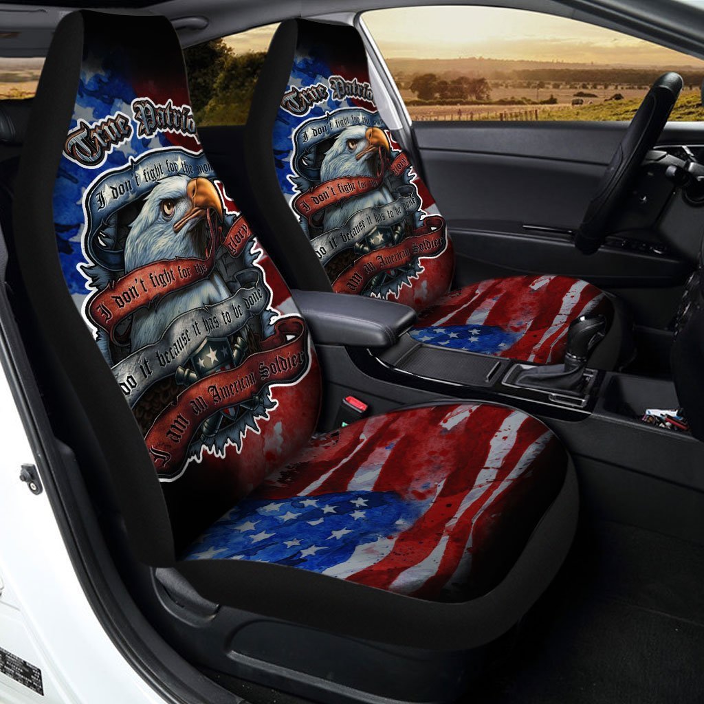U.S Flag Bald Eagle Car Seat Covers Custom True Patriot Car Accessories - Gearcarcover - 1
