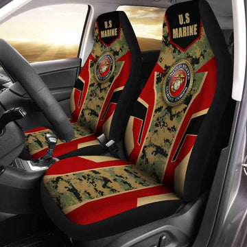 U.S Marine Corps Car Seat Covers Custom Camouflage Car Accessories - Gearcarcover - 1
