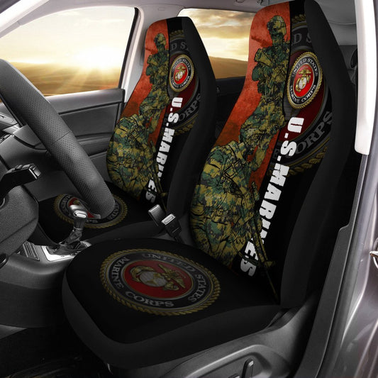 U.S Marine Corps Car Seat Covers Custom USMC Car Accessories - Gearcarcover - 2