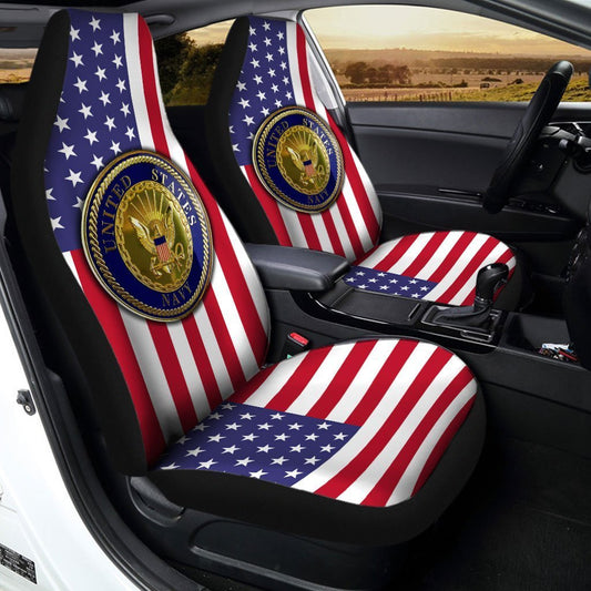 U.S Navy Car Seat Covers Custom US Flag Car Accessories - Gearcarcover - 2