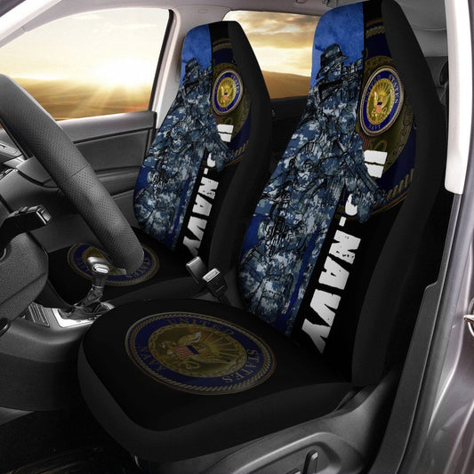 U.S Navy Car Seat Covers Custom USN Car Accessories Veteran Patriotic Gifts - Gearcarcover - 2