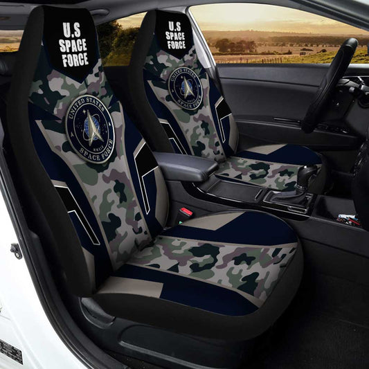 U.S Space Force Car Seat Covers Custom Camouflage Military Car Accessories - Gearcarcover - 1