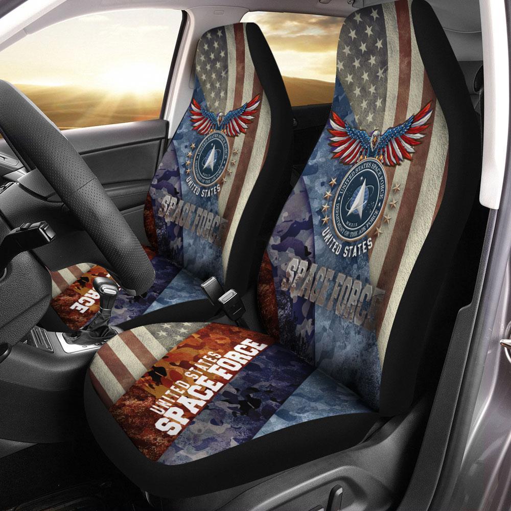 U.S Space Force Car Seat Covers Custom US Armed Forces Car Accessories - Gearcarcover - 1