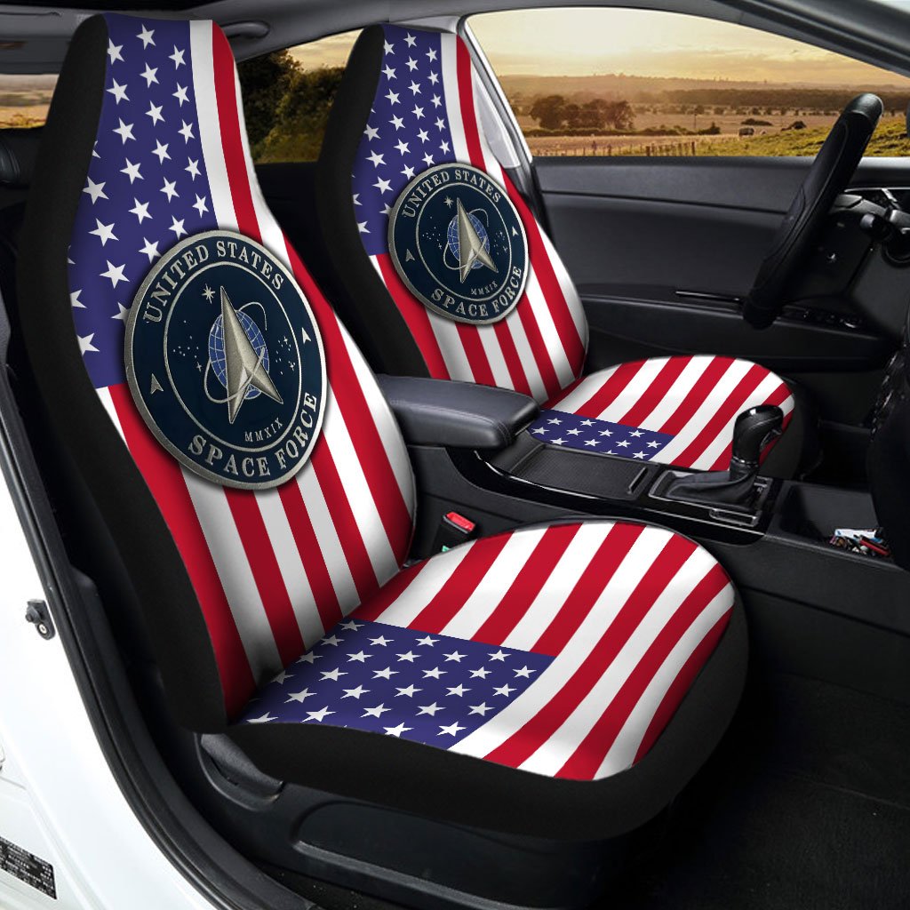 U.S Space Force Car Seat Covers Custom US Flag Car Accessories - Gearcarcover - 2