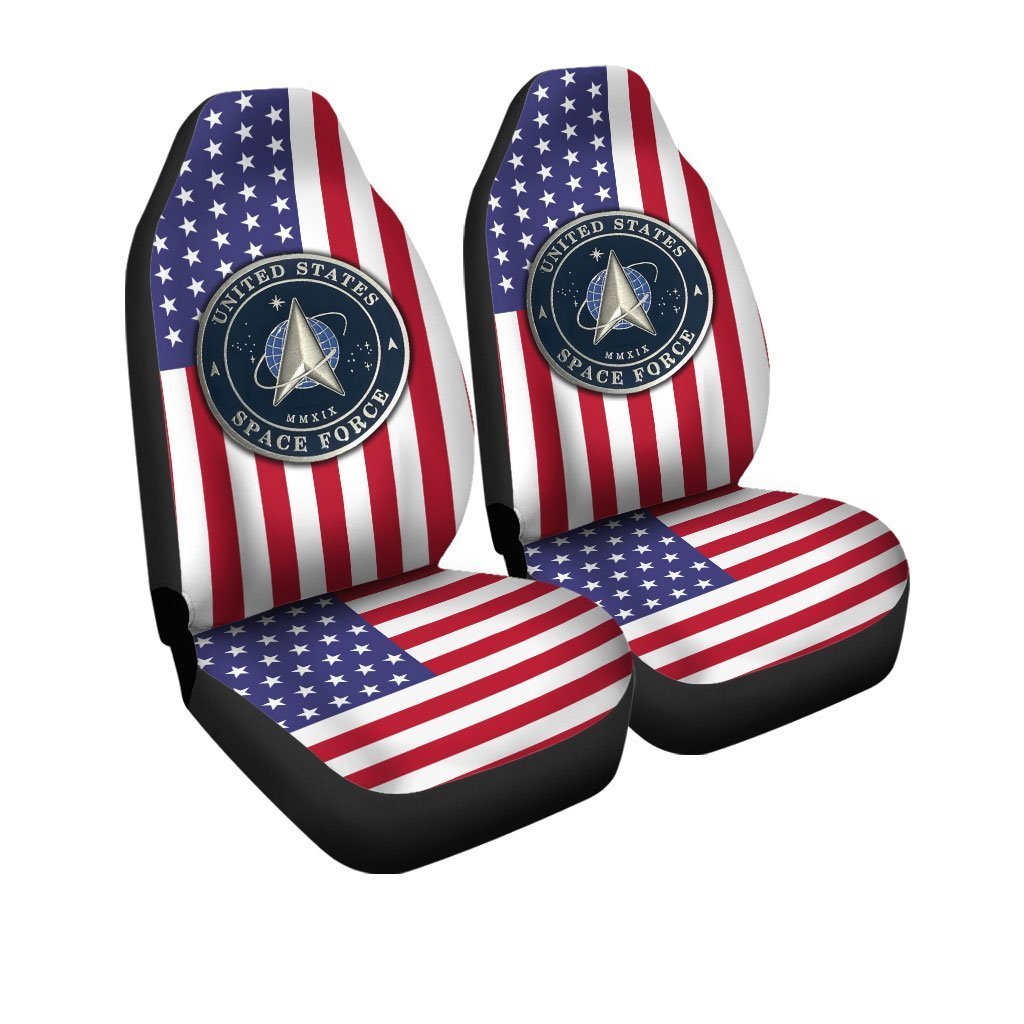 U.S Space Force Car Seat Covers Custom US Flag Car Accessories - Gearcarcover - 3