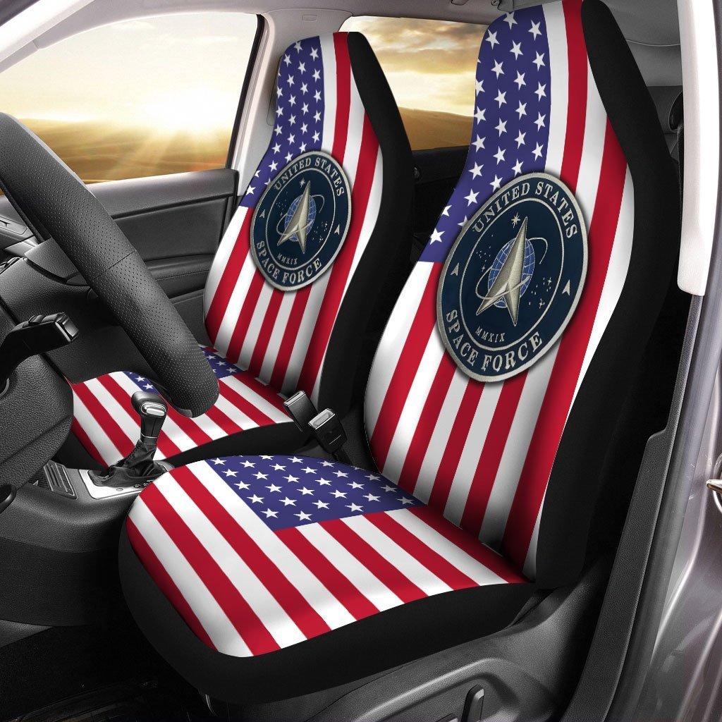 U.S Space Force Car Seat Covers Custom US Flag Car Accessories - Gearcarcover - 1