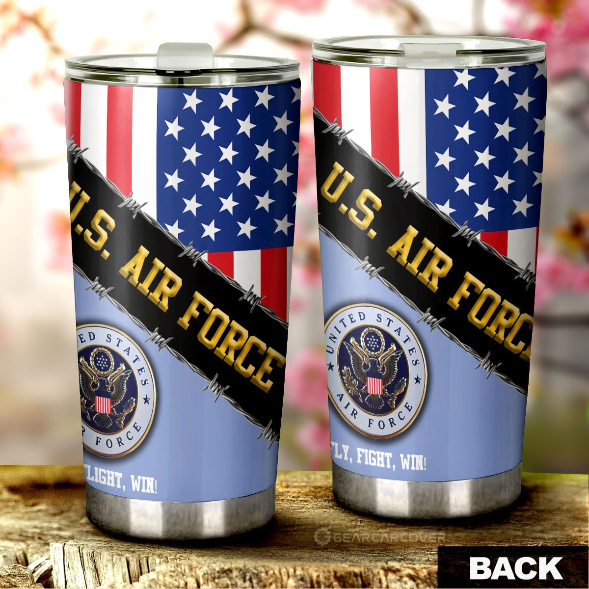 U.S. Air Force Tumbler Cup Custom United States Military Car Accessories - Gearcarcover - 3