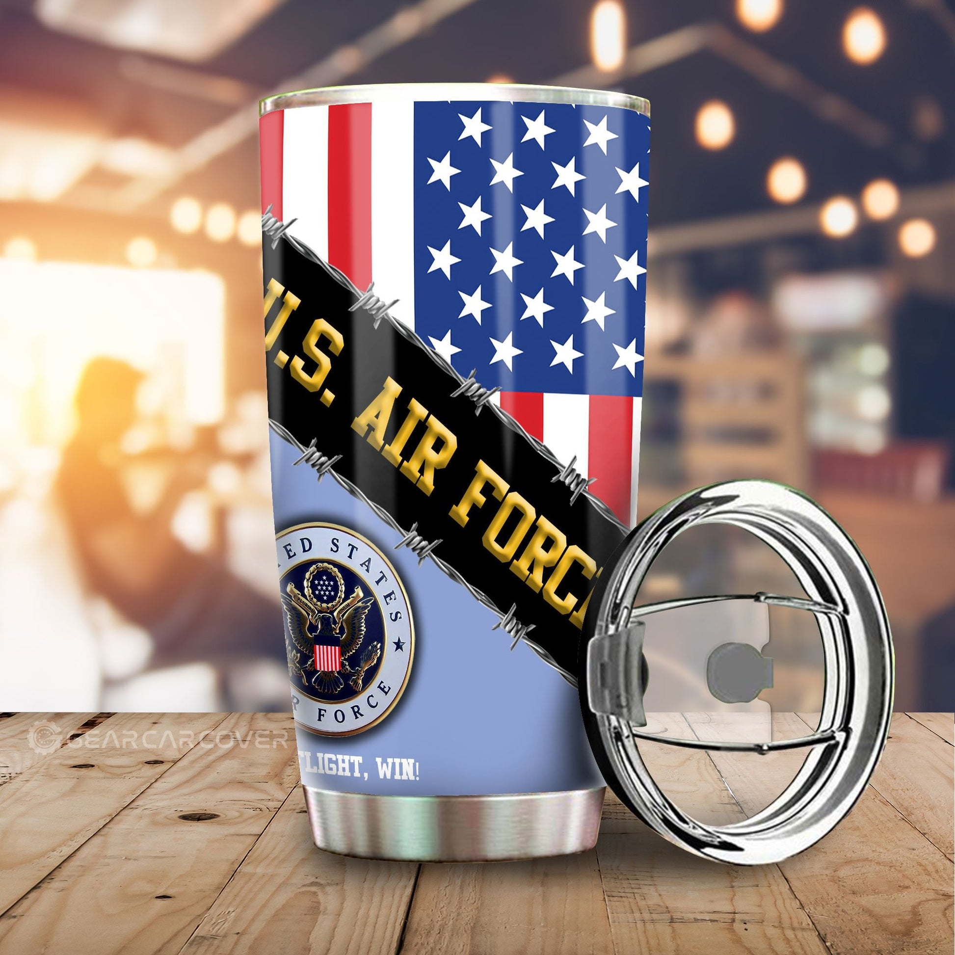 U.S. Air Force Tumbler Cup Custom United States Military Car Accessories - Gearcarcover - 1