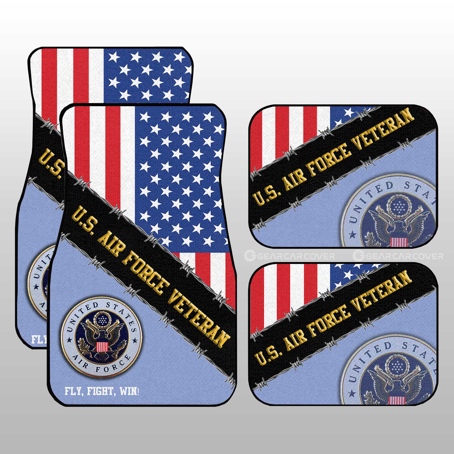 U.S. Air Force Veterans Car Floor Mats Custom United States Military Car Accessories - Gearcarcover - 1