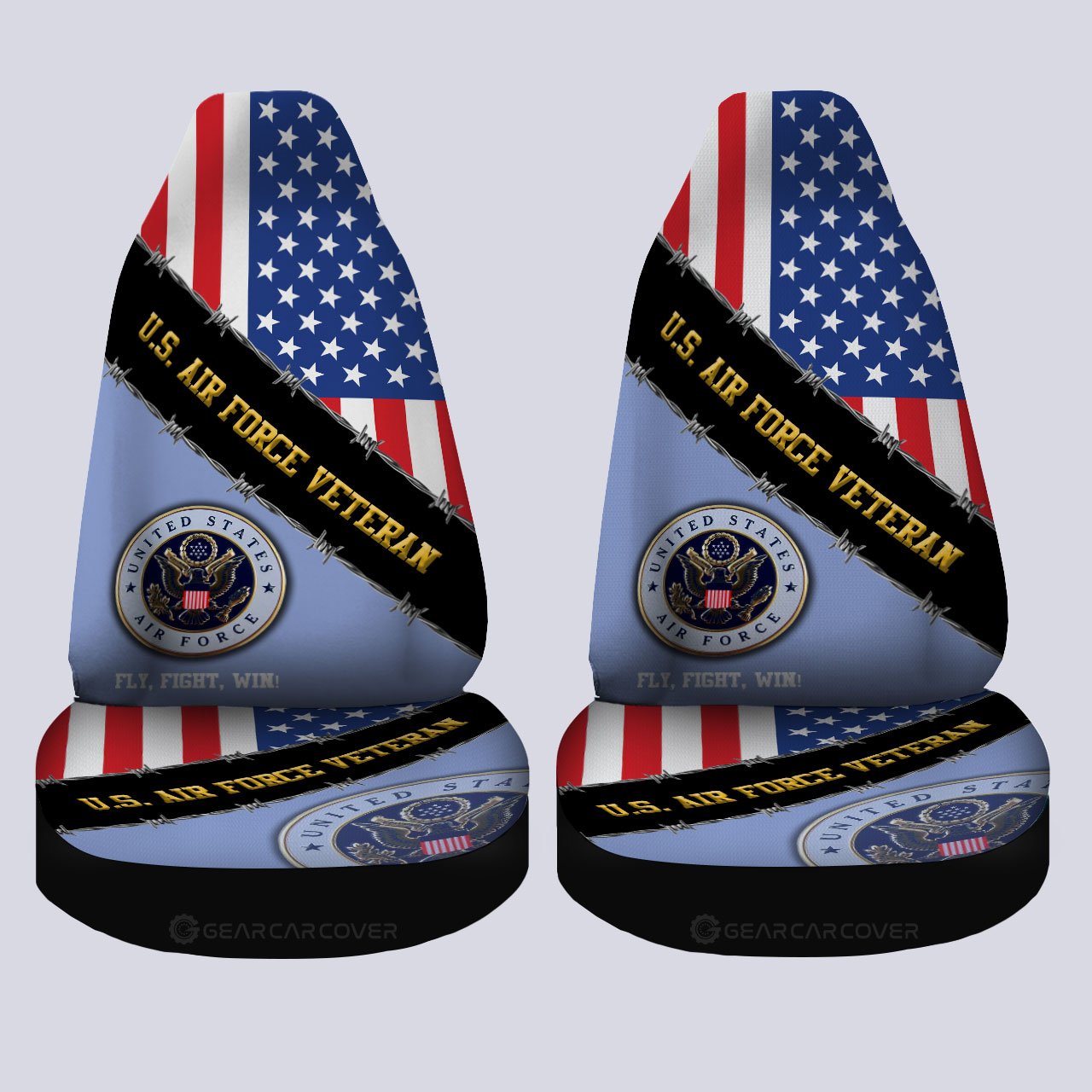 U.S. Air Force Veterans Car Seat Covers Custom United States Military Car Accessories - Gearcarcover - 4