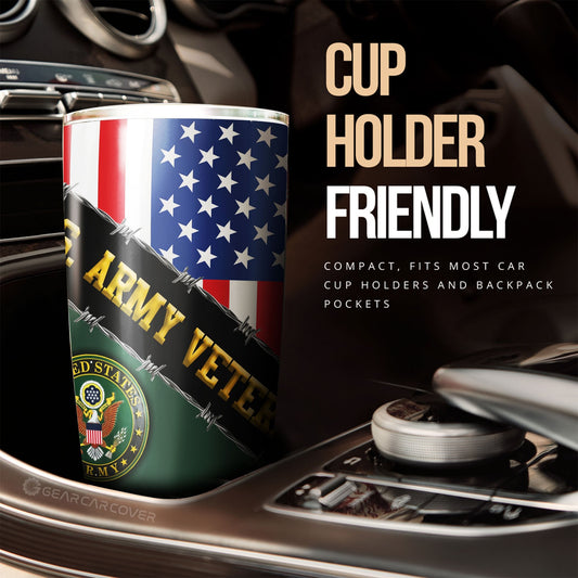 U.S. Army Veterans Tumbler Cup Custom United States Military Car Accessories - Gearcarcover - 2