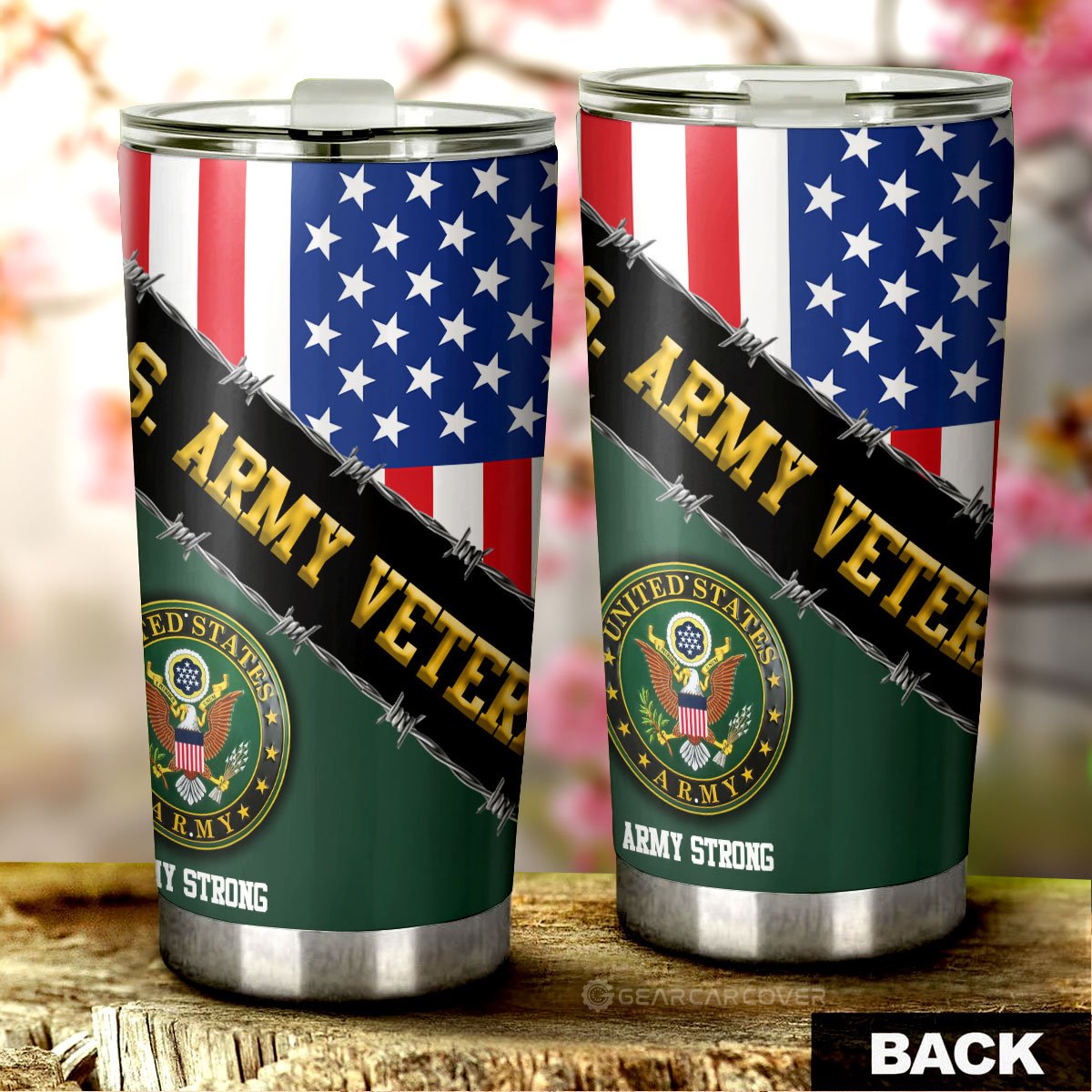 U.S. Army Veterans Tumbler Cup Custom United States Military Car Accessories - Gearcarcover - 3