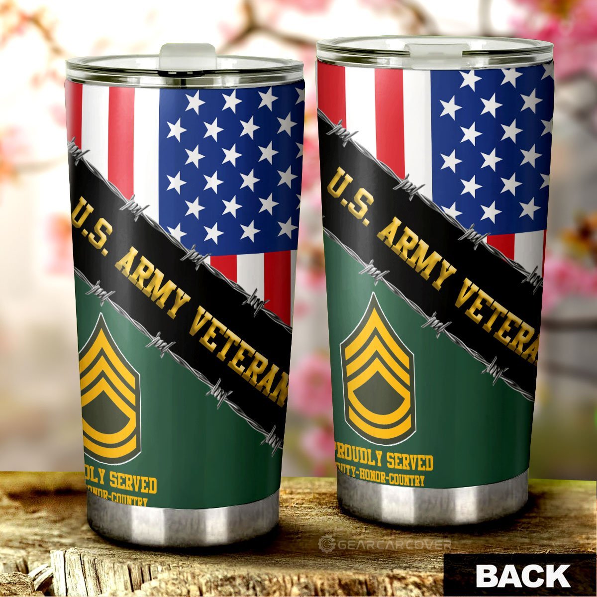 U.S. Army Veterans Tumbler Cup Custom United States Military Car Interior Accessories - Gearcarcover - 3