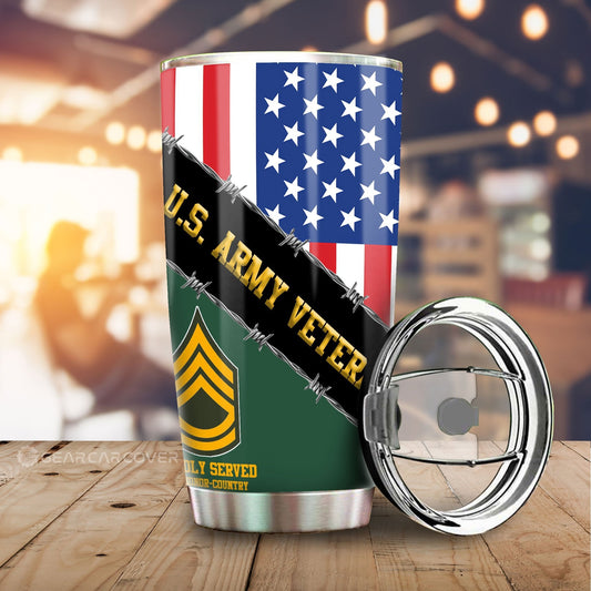 U.S. Army Veterans Tumbler Cup Custom United States Military Car Interior Accessories - Gearcarcover - 1