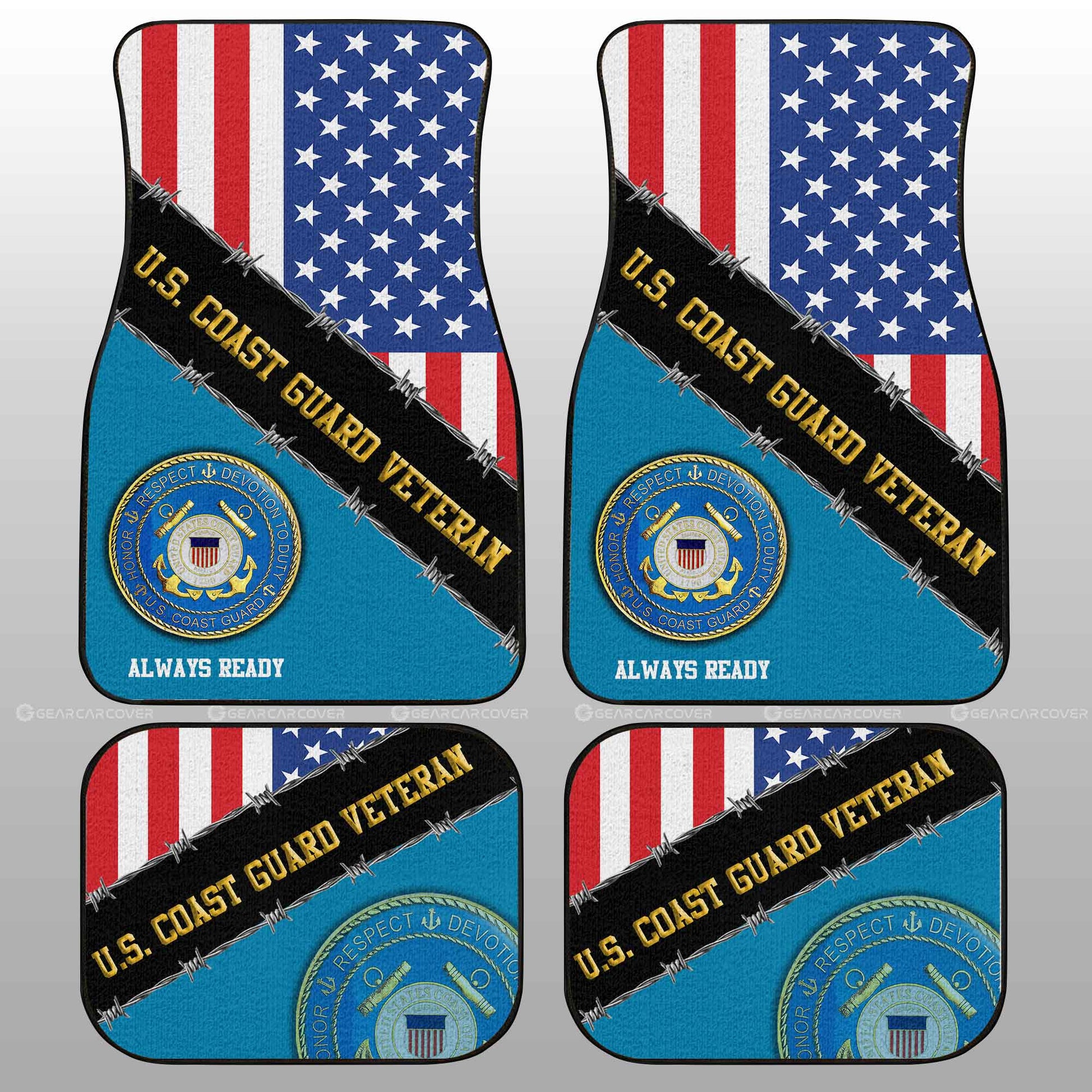 U.S. Coast Guard Veterans Car Floor Mats Custom United States Military Car Accessories - Gearcarcover - 2