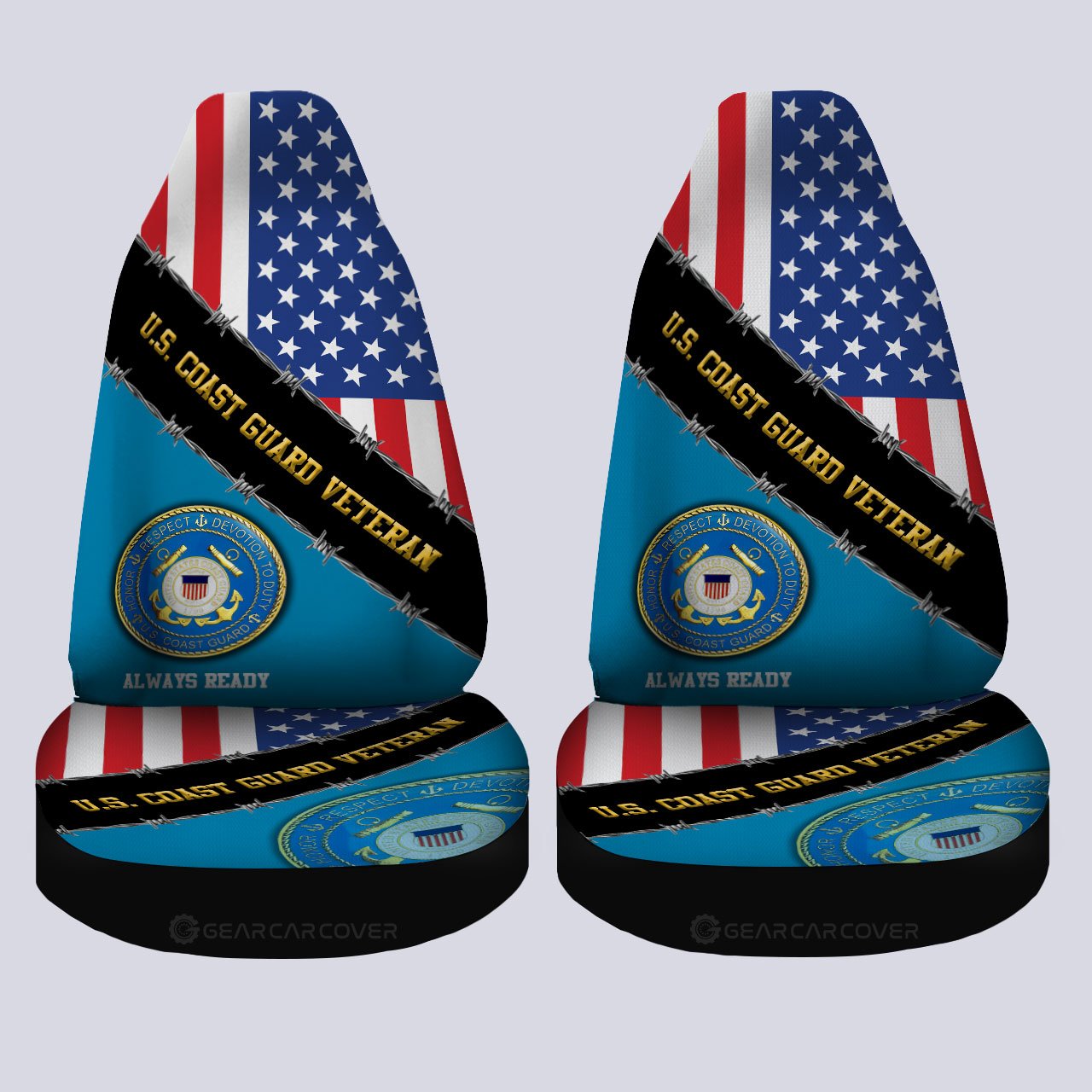 U.S. Coast Guard Veterans Car Seat Covers Custom United States Military Car Accessories - Gearcarcover - 4