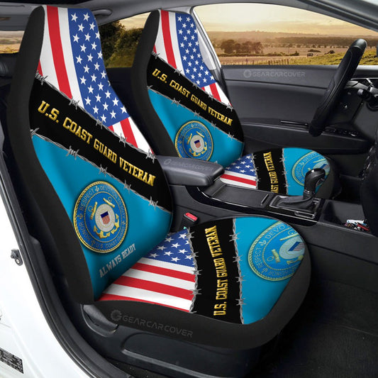U.S. Coast Guard Veterans Car Seat Covers Custom United States Military Car Accessories - Gearcarcover - 1