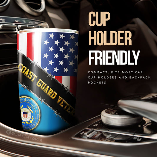 U.S. Coast Guard Veterans Tumbler Cup Custom United States Military Car Accessories - Gearcarcover - 2