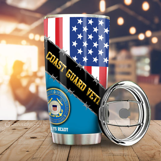 U.S. Coast Guard Veterans Tumbler Cup Custom United States Military Car Accessories - Gearcarcover - 1