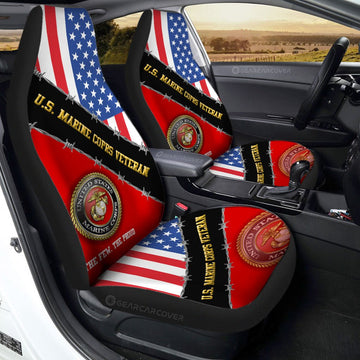 U.S. Marine Corps Car Seat Covers Custom United States Military Car Accessories - Gearcarcover - 1