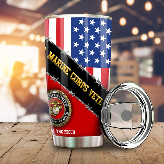 U.S. Marine Corps Tumbler Cup Custom United States Military Car Accessories - Gearcarcover - 1