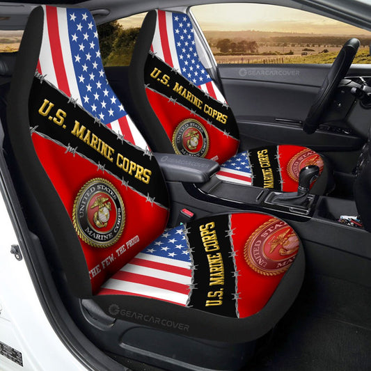 U.S. Marine Corps Veterans Car Seat Covers Custom United States Military Car Accessories - Gearcarcover - 1