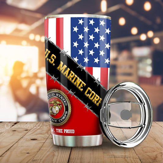 U.S. Marine Corps Veterans Tumbler Cup Custom United States Military Car Accessories - Gearcarcover - 1