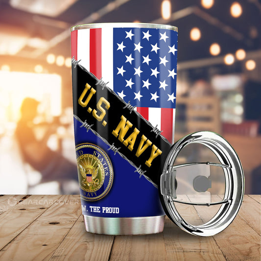 U.S. Navy Tumbler Cup Custom United States Military Car Accessories - Gearcarcover - 1