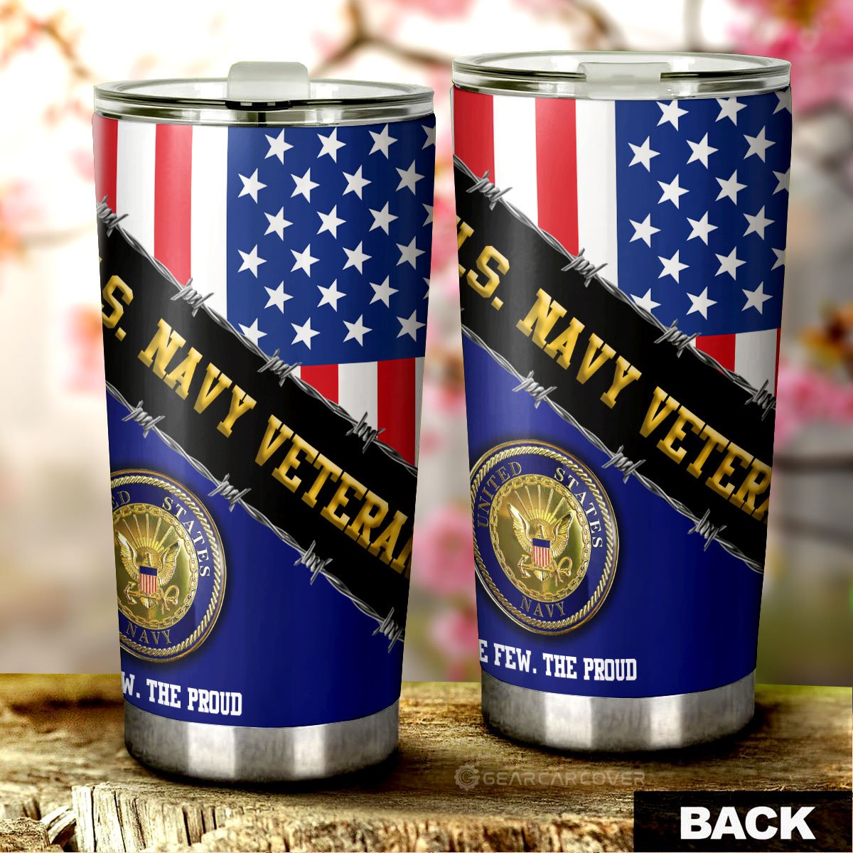 U.S. Navy Veterans Tumbler Cup Custom United States Military Car Accessories - Gearcarcover - 3