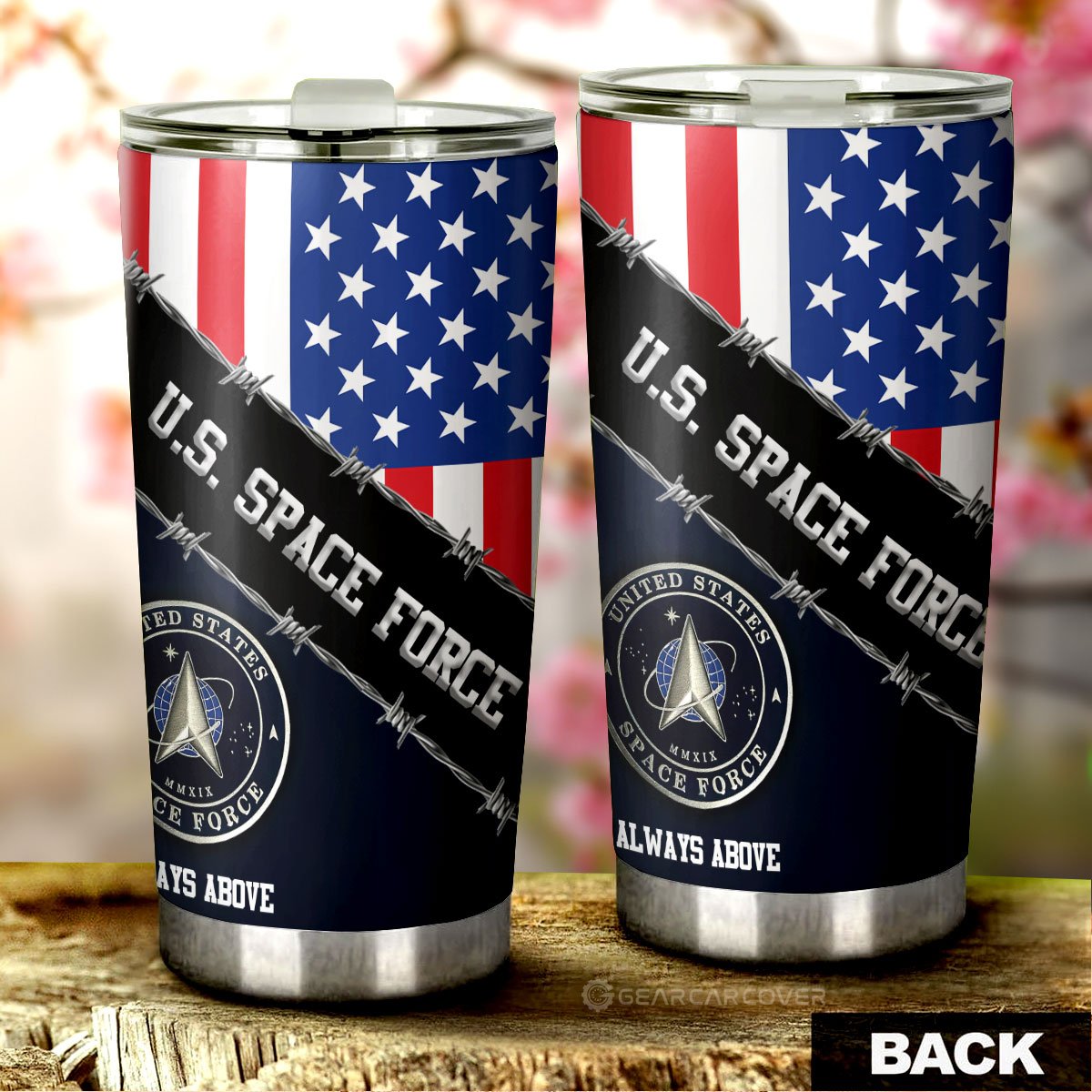U.S. Space Force Tumbler Cup Custom United States Military Car Accessories - Gearcarcover - 3