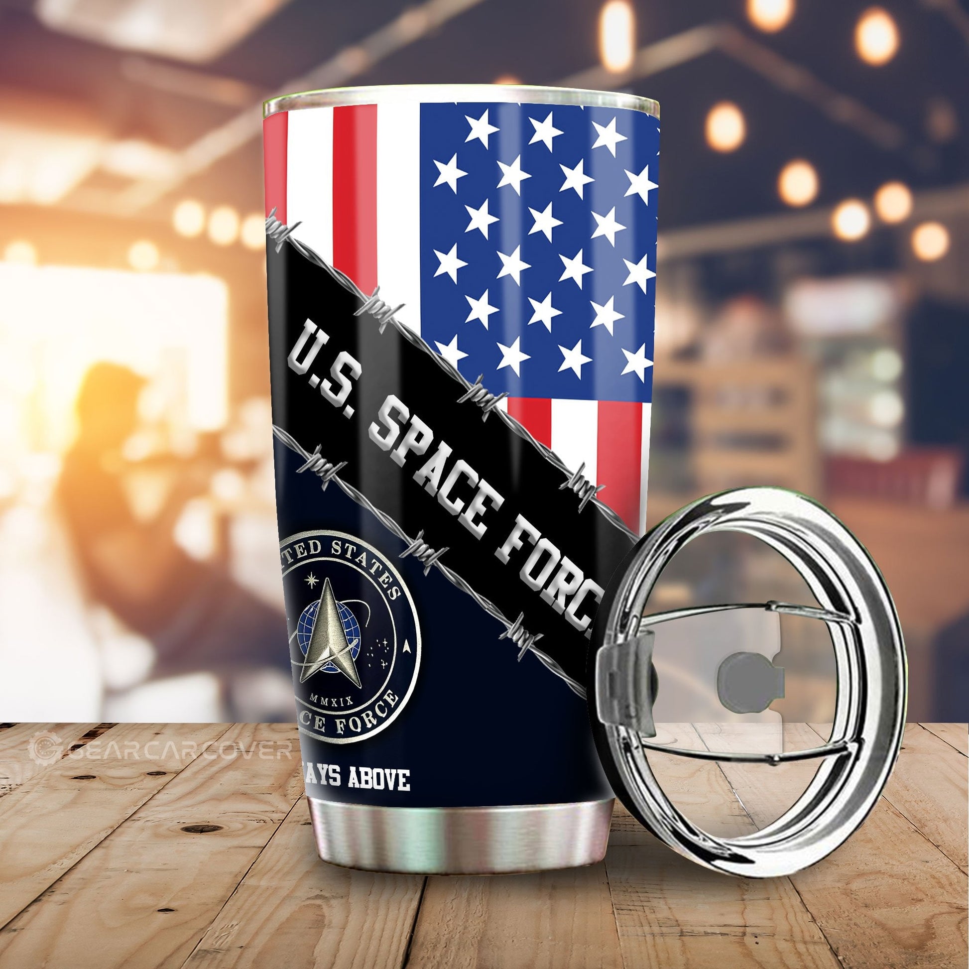 U.S. Space Force Tumbler Cup Custom United States Military Car Accessories - Gearcarcover - 1