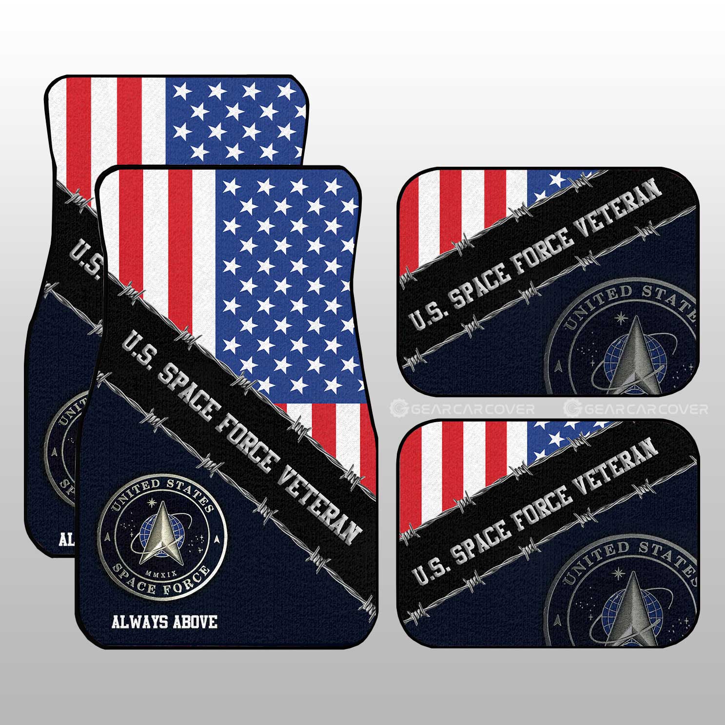 U.S. Space Force Veterans Car Floor Mats Custom United States Military Car Accessories - Gearcarcover - 1