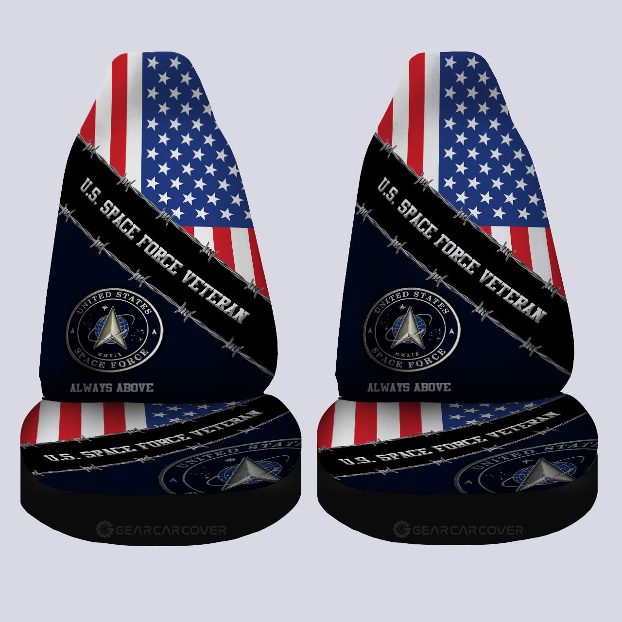 U.S. Space Force Veterans Car Seat Covers Custom United States Military Car Accessories - Gearcarcover - 4