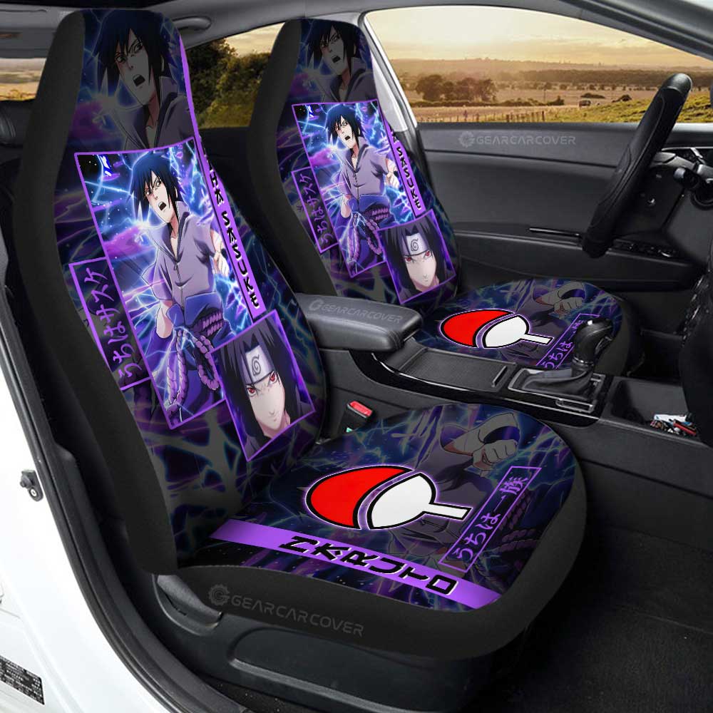 Uchiha Sasuke Car Seat Covers Custom Anime Car Accessories - Gearcarcover - 1