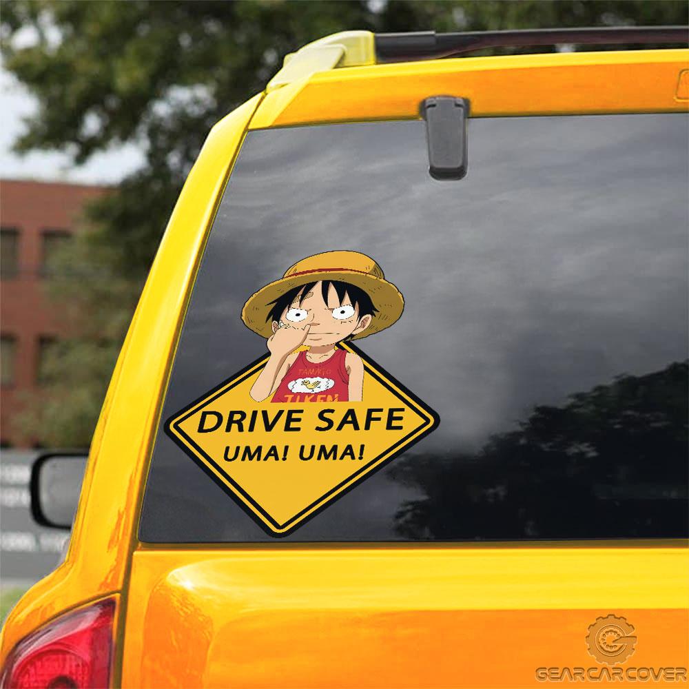 Uma Uma Monkey D. Luffy Warning Car Sticker Custom One Piece Anime Car Accessories - Gearcarcover - 3