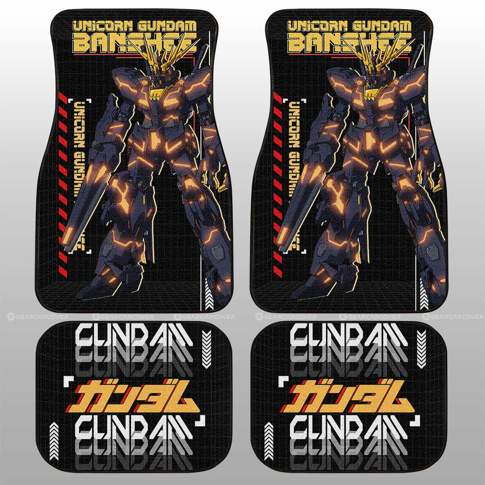 Unicorn Gundam Banshee Car Floor Mats Custom Gundam Anime Car Accessories - Gearcarcover - 1