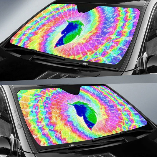Unicorn Tie Dye Car Sunshade Custom Printed Hippie Car Accessories - Gearcarcover - 2