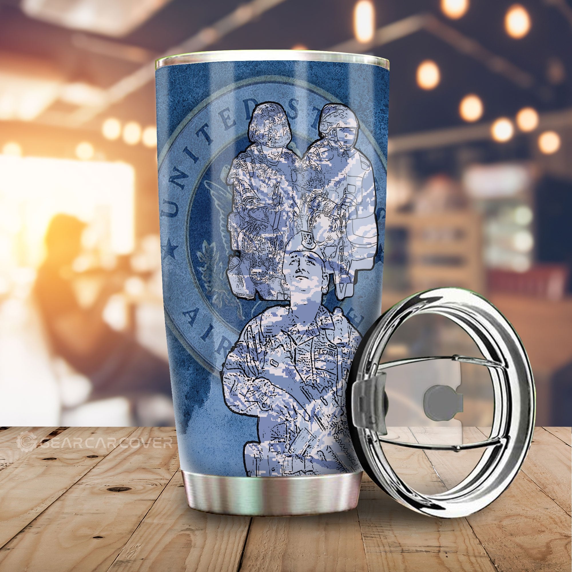 United States Air Force Tumbler Cup Custom US Military Car Accessories - Gearcarcover - 1